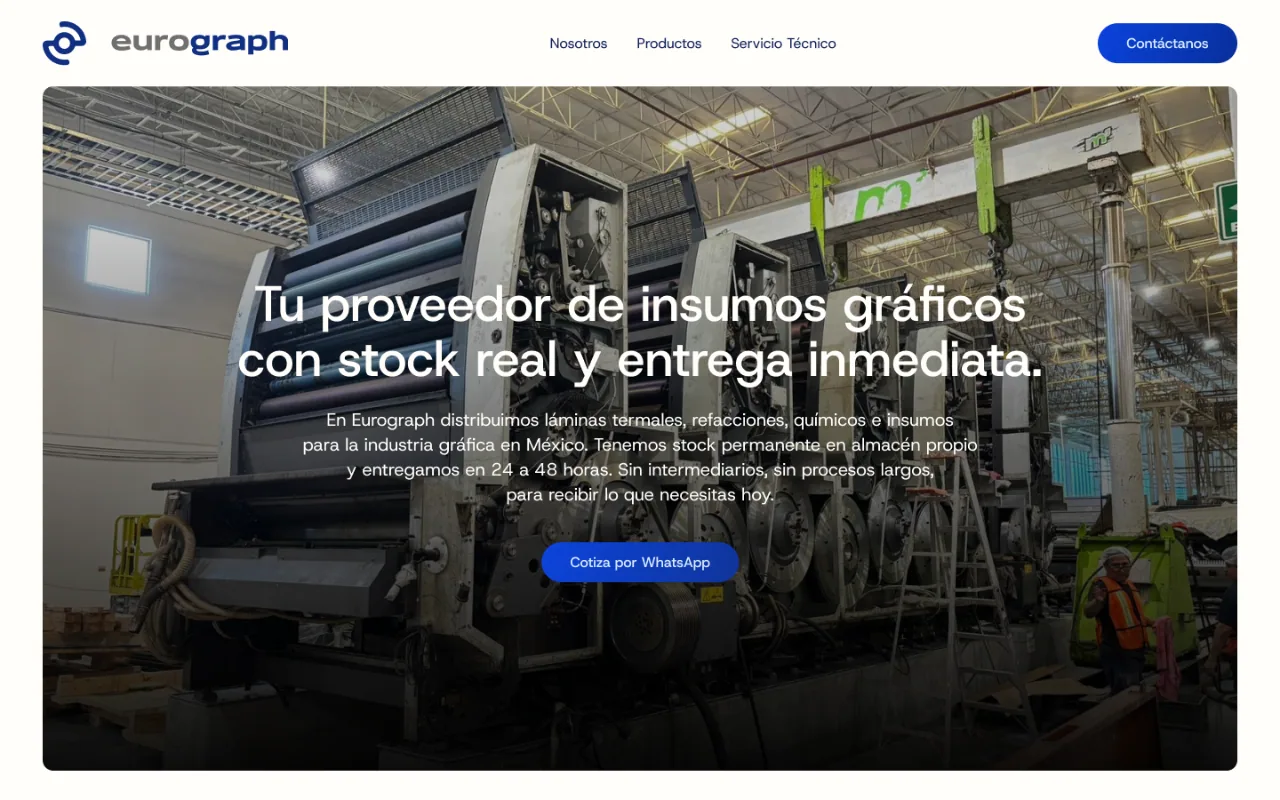 Sitio web de Eurograph, diseñado por Bloom